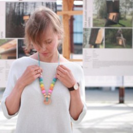 Double Earthy Rainbow Necklace, Oak Wood Kangaroocare