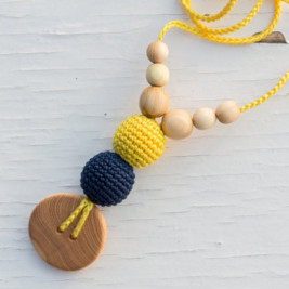 Collier de Portage "jaune & bleu marine" par Kangaroocare