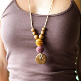 Collier portage et allaitement "Marron et Or" Kangaroocare
