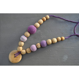 Necklace babywearing and breastfeeding Kangaroocare with Pearls Lilac Limited Series Naturiou