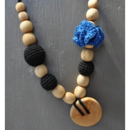 Collier portage et allaitement Kangaroocare Physio Noir Iris Fleur Série Limitée Naturiou