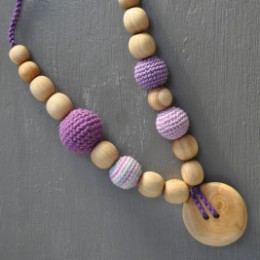 Collier portage et allaitement Kangaroocare avec Perles Lilas Série Limitée
