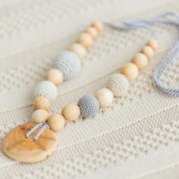 Collier portage et allaitement Kangaroocare Adapt Gris avec Perles