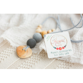 Necklace babywearing and breastfeeding Kangaroocare Cool Air Anthracite Button Limited Series Naturiou