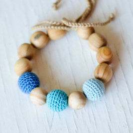 Anneau de dentition Bracelet 3 bleus Kangaroocare
