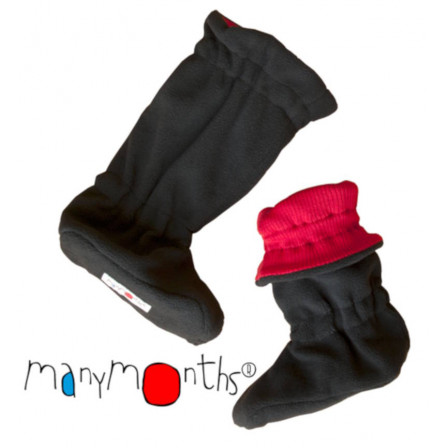 Manymonths chaussons de portage ajustables laine mérinos/ polaire Rouge Coquelicot Manymonths chaussons de portage ajustables laine mérinos/ polaire Rouge Coquelicot