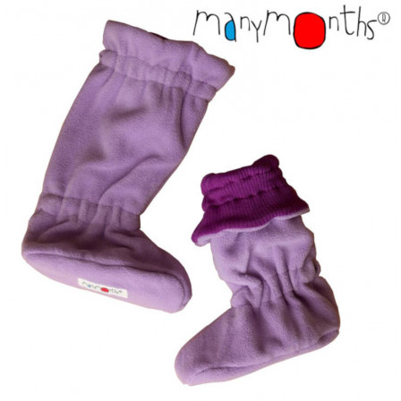 Manymonths chaussons de portage laine mérinos/ polaire Lotus Violet/ Rose Manymonths chaussons de portage laine mérinos/ polaire Lotus Violet/ Rose