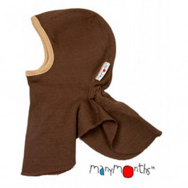Manymonths hood baby pure merino wool Chocolate almond