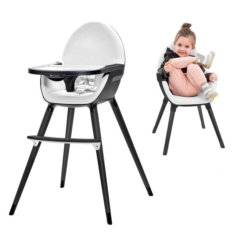Baby Highchair Children Chair Baby Kinderkraft Fini Black White Top New
