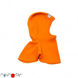 Manymonths Festive Orange - Cagoule bébé pure laine mérinos