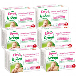 Love and Green Pack 6x46 disposable Diapers size 4 (7 to 14 kg)