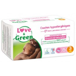 Love and Green Pack 6x52 Couches jetables taille 3 (4 à 9 kg)
