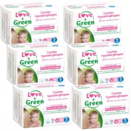 Love and Green Pack 6x40 Couches jetables taille 5 (11 à 25 kg)
