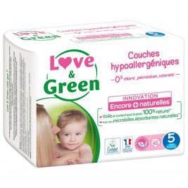 Love and Green Pack 6x40 disposable Nappies size 5 (11 to 25 kg)