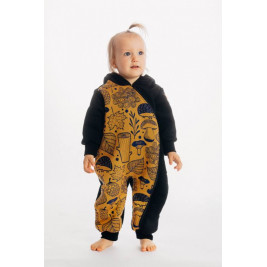 Lennylamb Bear Romper Black - Under the Leaves Golden Autumn