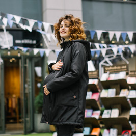 Love and Carry Coat babywearing and pregnancy V2 Black