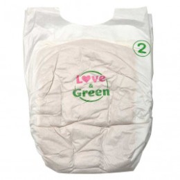 Love and Green Pure Nature Pack 6x35 Couches jetables taille 2 (3 à 6 kg)