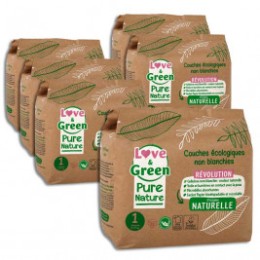 Love and Green Pack 6x23 disposable Diapers size 1 (2 to 5 kg)