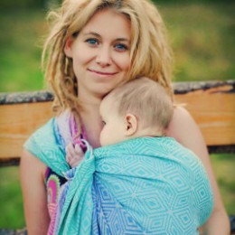 Little Frog Ring Sling - Linen Aurora Cube