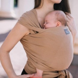Love And Carry Almond - Écharpe de portage extensible Coton BIO