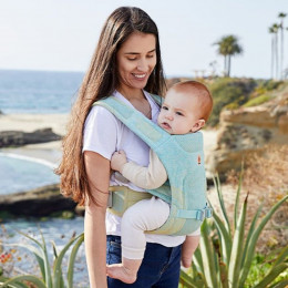Ergobaby porte-bébé Aerloom Turquoise-Jaune portage ventral