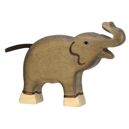 Eléphanteau trompe haute en bois Holztiger Eléphanteau trompe haute en bois Holztiger