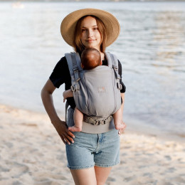 Love and Carry ONE + Cool Grey - Porte-bébé physiologique - Portage ventral tablier toutes saisons ouvert