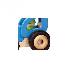 Tracteur bleu en bois par Goki