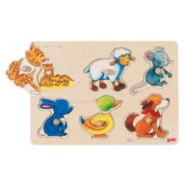 Puzzles with hidden images - Mom and her little Goki