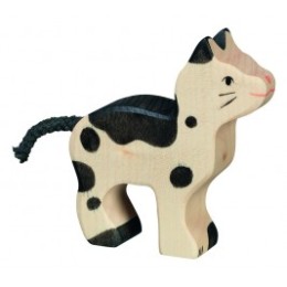 Petit chat tacheté en bois Holztiger