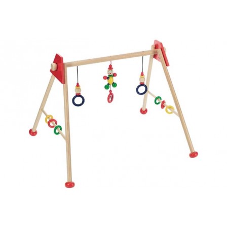 Heimess Portique D Activites En Bois Clown Jaune Naturiou