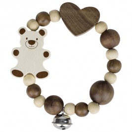 Hochet élastique ours naturel