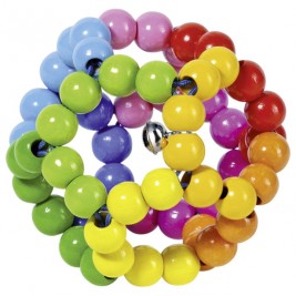 Hochet balle arc-en-ciel flexible Heimess