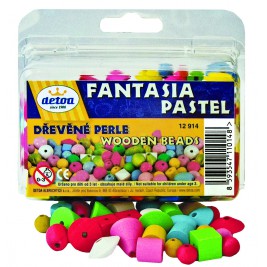 Perles fantaisie pastel en bois