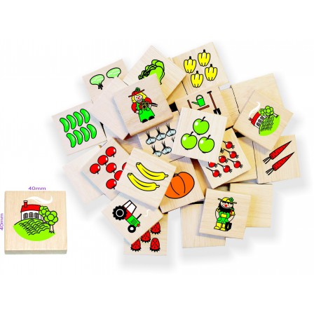 Jeu memory en bois: le potager Jeu memory en bois: le potager