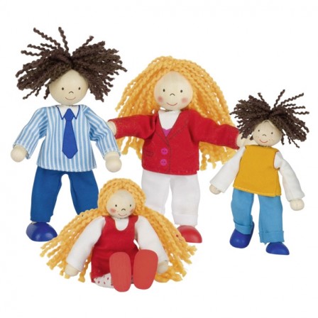Famille branchée, poupées articulées Goki Famille branchée, poupées articulées Goki